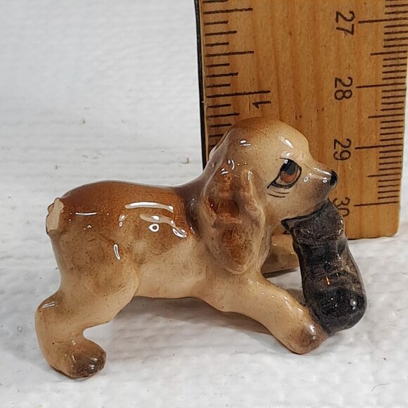 Vintage Hagen Renaker Cocker Spaniel Dog Shoe boot Figurine Miniature mini READ - Picture 9 of 9